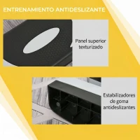 HOMCOM Step de Aeróbic, Step para Fitness Antideslizante con Altura Regulable 3 Niveles de 10/15/20 cm, Tabla Plataforma Stepper para Ejercicio en Casa Gimnasia, Carga 150 kg 80x31x20 cm, Gris(m-6)
