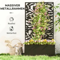 Outsunny Ghiveci cu spallier pentru plante cățărătoare din oțel, montare pe perete sau pe podea, 61x23x113 cm, negru(m-6)