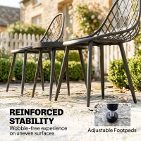 Outsunny 3-Piece Outdoor Bistro Set with 2 Chairs and Round Table for Garden, Balcony, Porch, Black(m-5)