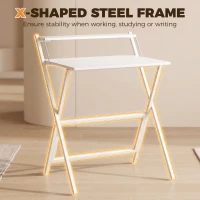 HOMCOM 70 cm Folding Computer Desk with Monitor Shelf - White(m-6)