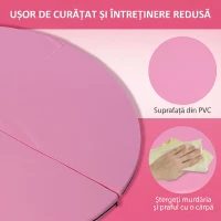 HOMCOM Saltea pentru Pole Dance Antiderapantă, Portabilă, Detașabilă și Pliabilă, pentru Casă și Sală, Ø150 x 5 cm, Roz(m-6)