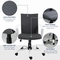 Vinsetto Sedia da Ufficio Ergonomica e Girevole con Altezza Regolabile, 61x61x89-99 cm, Grigio Scuro(m-9)