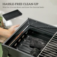 Outsunny Foldable Charcoal Grill - Black(m-5)