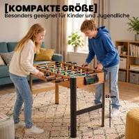 HOMCOM Tischkicker, Tischfußball-Set, 2 Bälle, rutschfeste Griffe, für Jugendliche Erwachsene, Punkteanzeige, MDF, Metall, Bunt(m-6)