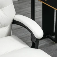 Vinsetto Cadeira de Escritório com Função de Massagem Aquecível Reclinável Couro Sintético 65x72x109-117 cm Branco Creme(m-4)