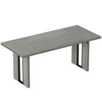 HOMCOM Tavolo da Pranzo in Stile Industriale per 8 Persone max, in Legno e Acciaio, 180x80x75 cm, Grigio