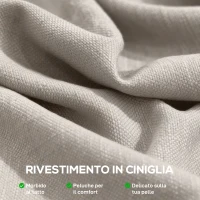 HOMCOM Poltrona Salotto e Poltroncina Camera da Letto in Ciniglia Morbida, Beige(m-5)