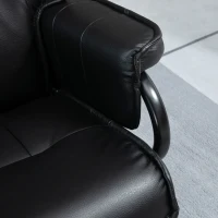 HOMCOM Poltrona Relax com Banco Giratória Encosto Reclinável Estrutura de Aço Preto(m-5)