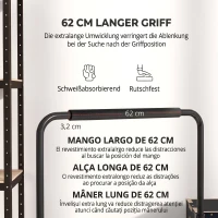 SPORTNOW Set 2 Bare pentru Dips Reglabile pe 4 Niveluri de Înălțime, cu Mânere Antialunecare, Oțel, 70x50x80-105 cm, Negru(m-6)