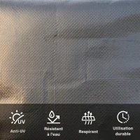 Outsunny Housse de Protection balancelle de Jardin bâche étanche dim. 2,15L x 1,55l x 1,5H m PE Noir(m-4)