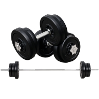 HOMCOM Set bilanciere e dischi 32cm x 32cm x 6cm Nero