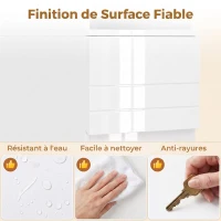 HOMCOM Meuble de Salle de Bain, 2 Portes, Tiroir, Niche Ouverte, Étagères Réglables, pour Salon, Chambre, 30x30x170cm, Blanc(m-6)