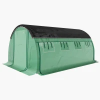 Outsunny Estufa túnel 4 x 3 x 2 m com rede de proteção solar, laterais enroláveis, cobertura plástica, estrutura em aço, verde(m-6)