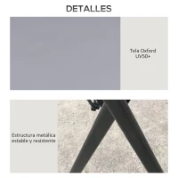Outsunny Carpa Plegable Pop-up con Altura Ajustable Protección UV50+ Doble Techo y Mosquiteras 4x4x2,8 m Gris Claro(m-8)