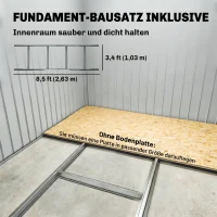 Outsunny Geräteschuppen mit Schiebetüren 2,77 x 1,95 x 1,92cm Metall Hellgrün(m-6)