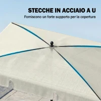 Outsunny Ombrellone da Giardino Rettangolare 2x1.3 m con Inclinazione Regolabile e Palo in Alluminio, Beige e Nero(m-5)