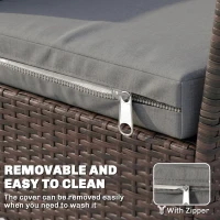Outsunny Outdoor Seat Cushion Pads for Rattan Furniture, 3 PCs Garden Furniture Cushions, Dark Grey(m-7)