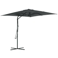 Outsunny Parasol déporté carré 2,5 x 2,5 m, parasol de jardin extérieur protection UV base croisée incluse gris foncé(m-11)