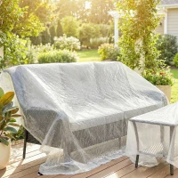 Outsunny Prelată Exterioară Impermeabilă, cu Ochiuri Reforțate, Rezistentă la UV, PE, 3x5 m, Alb(m-7)