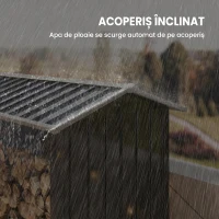 Outsunny Legnaia con Struttura in Acciaio Galvanizzato e Base rialzata, 240x 86x160cm, Nero(m-6)