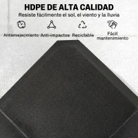 Outsunny Set de 4 Piezas Soporte de Parasol Base para Sombrilla Terreza o Jardín Rellenable de 80 kg de Agua o 120 kg de Arena Estable 100x100x9,5 cm Negro(m-7)