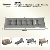 Outsunny Pernă pentru Fotoliu de Terasă cu Curele, Gri Deschis(m-3)