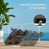 Outsunny Base per Ombrellone a Rotelle e Riempibile con Acqua o Sabbia, in HDPE, 48x48x32.5 cm, Nero(m-6)