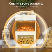 HOMCOM Elektrischer Kamin, 2 Heizstufen, 6 Flammenfarben, Thermostat, Fernbedienung, Weiß(m-9)
