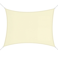 Outsunny Vela Ombreggiante Rettangolare, Tenda da Sole per Esterno in Poliestere Anti UV Traspirante 3x4m Bianco crema