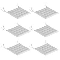 Outsunny Gartenstuhauflage Sitzpolster Gartenpolster, mit Steppung, 40 x 40 x 4 cm, Hellgrau(m-12)