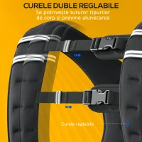 HOMCOM Vestă cu greutăți 10kg, respirabilă, cu buzunar pentru obiecte și bretele, din material Oxford, 40x35 cm, neagră(m-6)