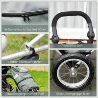 HOMCOM 3 em 1 Carrinho de Compras Reboque para Bicicleta Carrinho de Mão 53x43x110 cm Cinza e Prata(m-4)