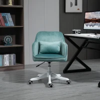 Vinsetto Scaun de birou cu perne de masaj cu roti inaltime reglabila, captuseala ergonomica de lux verde(m-6)