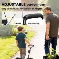 Outsunny 114L Steel Frame Garden Cart Trolley - Black(m-6)