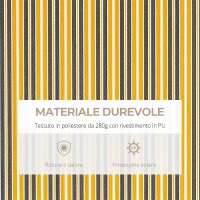 Outsunny Tenda da Sole per Esterno Avvolgibile a Bracci con Apertura a Manovella, 350x250 cm, Giallo(m-4)