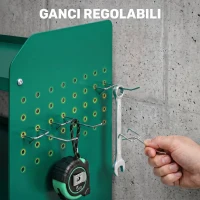 Outsunny Porta Attrezzi, Supporto per 5 Trapani Elettrici con Vassoio Laterale.(m-5)