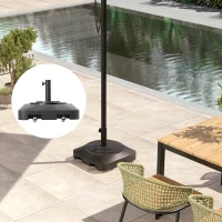 Outsunny Base per Ombrellone a Rotelle e Riempibile con Acqua o Sabbia, in HDPE, 48x48x32.5 cm, Nero(m-9)