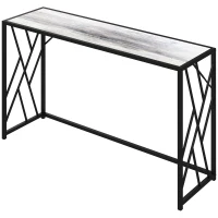 HOMCOM Console Table, Industrial Sofa Table with Metal Frame for Living Room, Hallway, 120 cm, Grey(m-10)