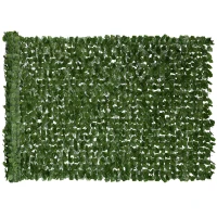 Outsunny Cerca Artificial Tela de Privacidade Decoração Rolo 3x1,5 m Folhagem Realista Anti-UV Verde Escuro(m-1)
