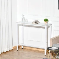 HOMCOM Table de bar table haute de cuisine mange-debout 120 x 40 x 100 cm châssis piètement acier, plateau aspect marbre blanc(m-10)