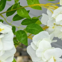 HOMCOM Artificial Plant White Wisteria Tree Faux Decorative Plant in Nursery Pot for Indoor Decor, 160cm(m-8)