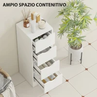 HOMCOM Mobile Bagno Salvaspazio con 4 Cassetti e Maniglie Intagliate Stile Nordico, 29x29x83 cm, Legno Naturale(m-4)