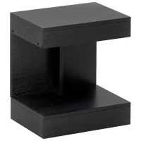HOMCOM Nachttisch, Beistelltisch mit Schublade und Ablagefach, Moderner Sofatisch mit Regal für verschiedene Räume, Schwarz(m-1)