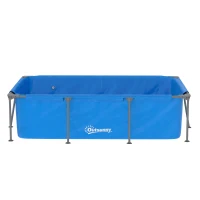 Outsunny Piscine Tubulaire Rectangulaire et Piscine Hors Sol avec Pompe Structure Stable en Acier 260x181x67 cm Bleu(m-10)