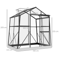 Outsunny Estufa Cama Fria Resistente às Intempéries 192x131x203 cm Preto(m-3)