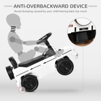 HOMCOM 3 in 1 Kids Ride On Car G350 Licensed Foot To Floor Slider Toddler Push Along NO POWER White 12-36 months(m-6)