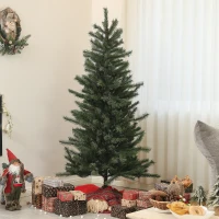 HOMCOM Weihnachtsbaum 180 cm, flammenhemmend, Metallfuß, 467 Spitzen, grün(m-10)