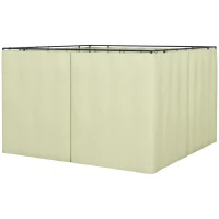 Outsunny Replacement Gazebo Curtains 4-Panel Sidewalls with Zipper for 3 x 3 (M) Yard Gazebos Canopy Tent, Beige(m-1)