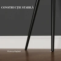 HOMCOM Set 2 Scaune Moderne pentru Sufragerie cu Brațe, Șezut Tapițat și Picioare din Oțel, 54x57x80 cm, Negru(m-6)