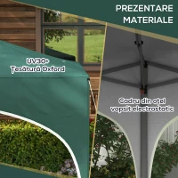 Outsunny Cort cu Copertina Pliabila de 3x3m, Verde(m-7)